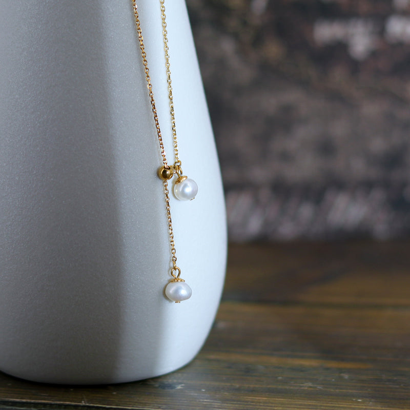 elegant freshwater pearl 18k gold plated pendant necklace