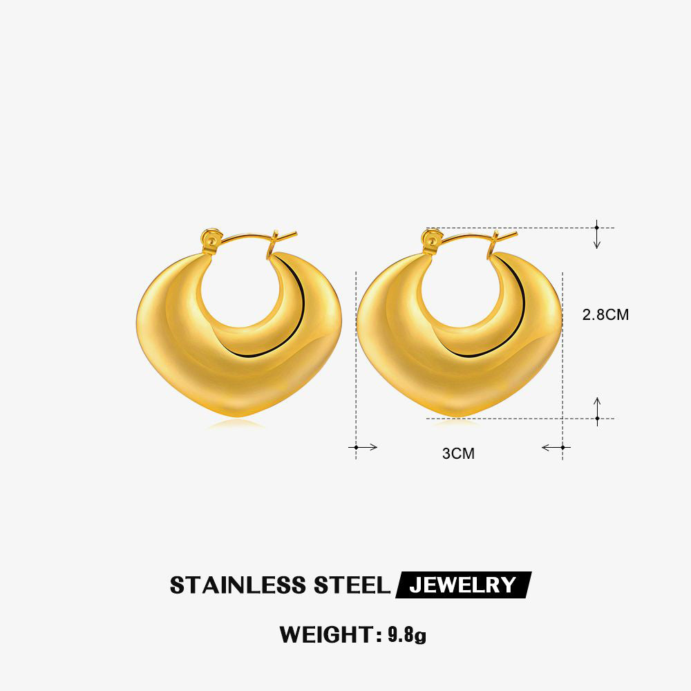 Geometric C shape 18K Gold Plated earrings