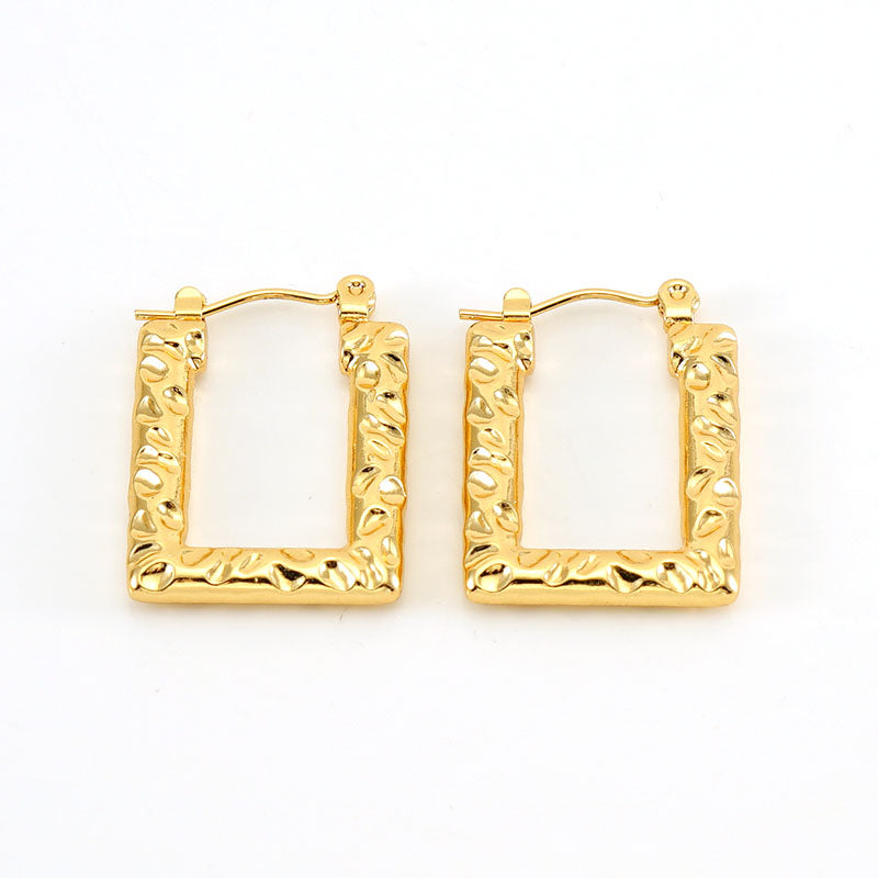 Vintage style 18k gold plated ear studs