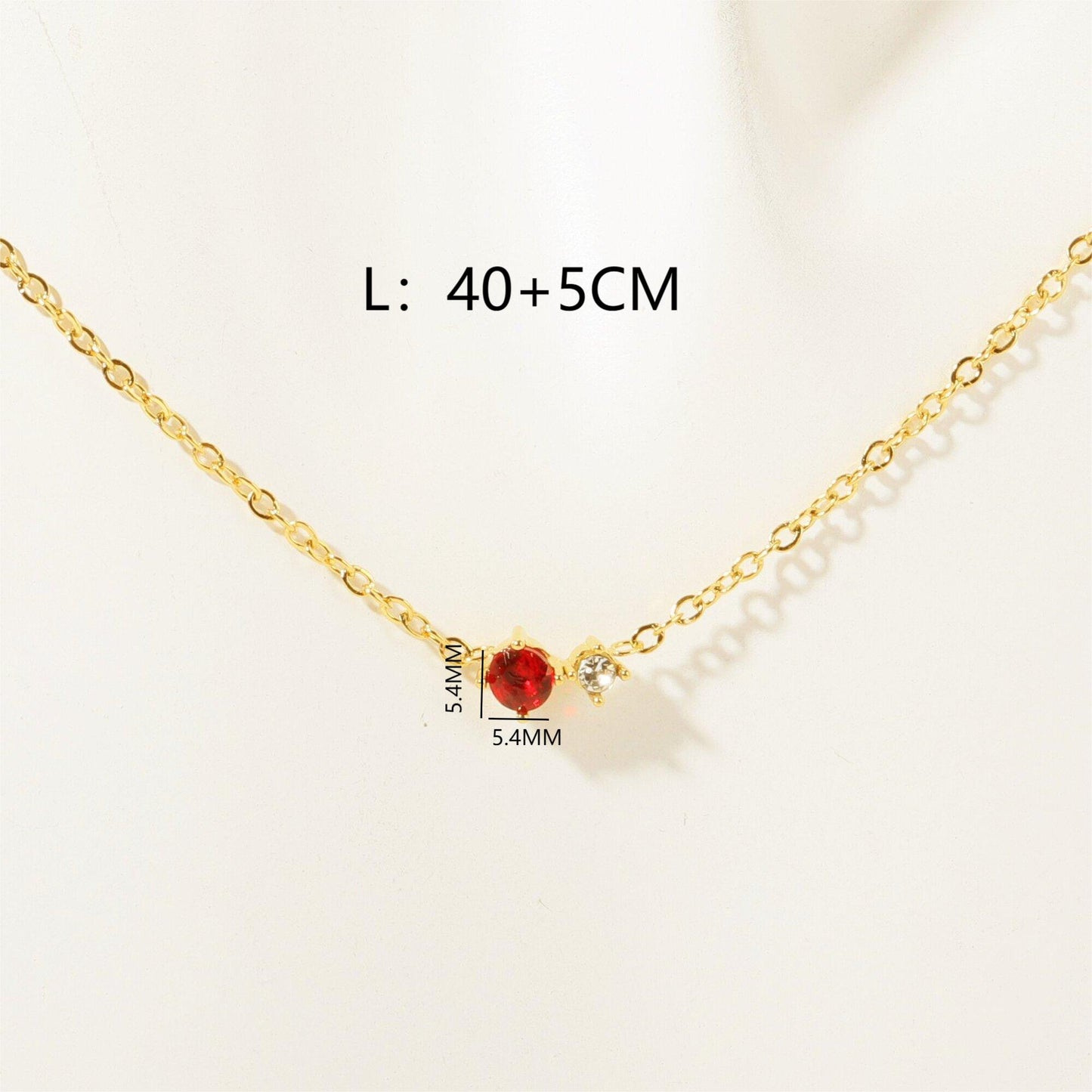 Round Pendant Necklace Zircon 18k Gold Plated