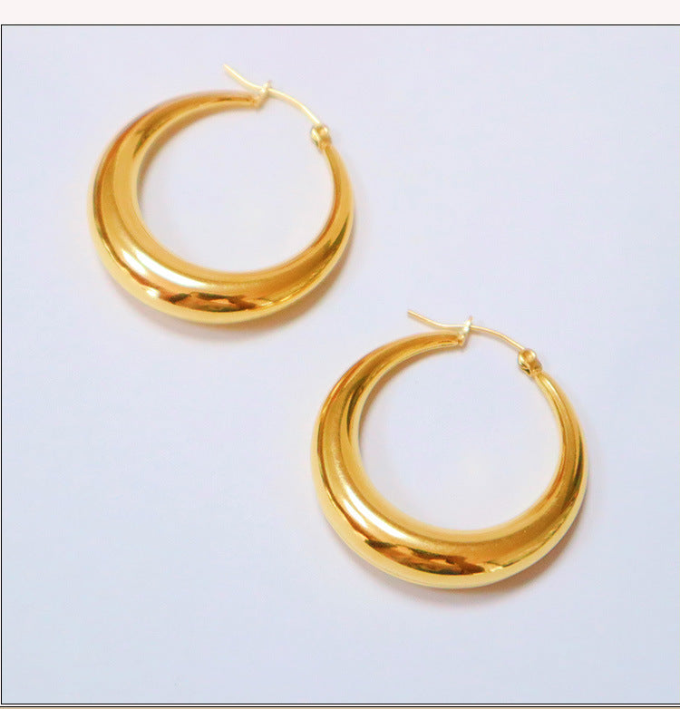 Geometric 18K Gold Plated hoop earrings