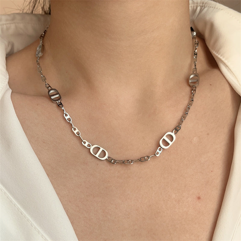 Pig nose 18k gold silver plated necklace