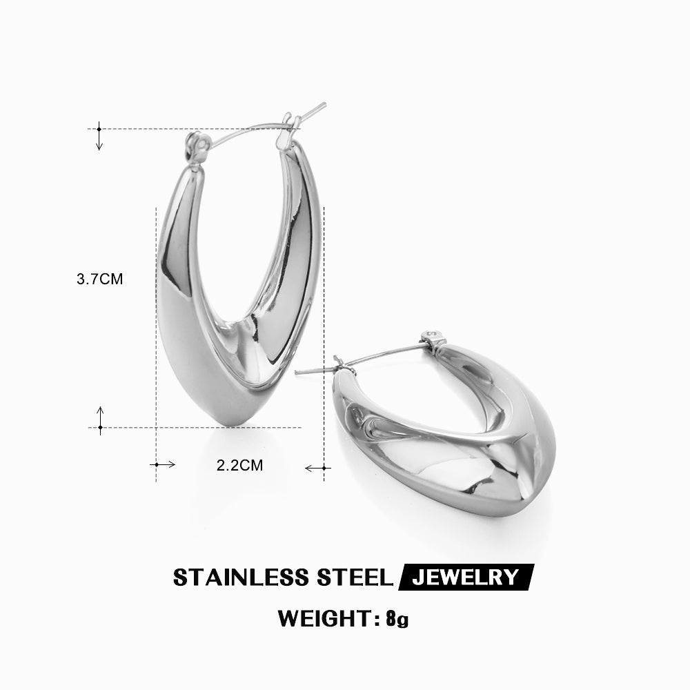 Geometric C shape 18K Gold Plated earrings