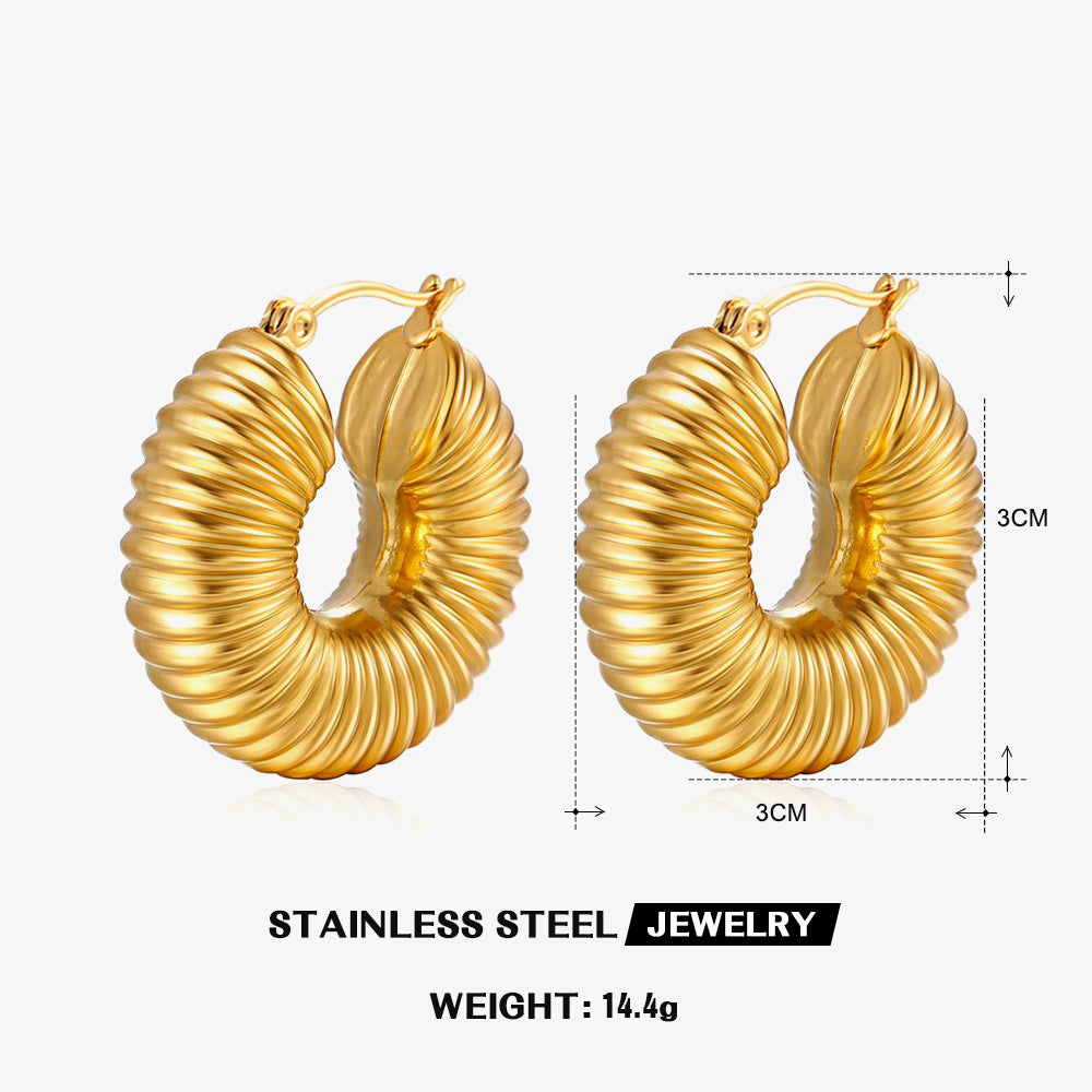 Geometric C shape 18K Gold Plated earrings
