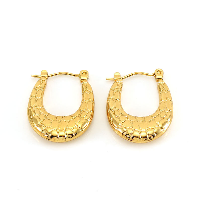Vintage style 18k gold plated ear studs