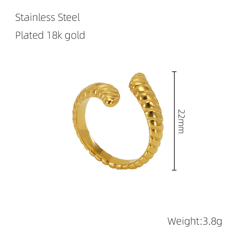 Geometric ring 18k gold plated open