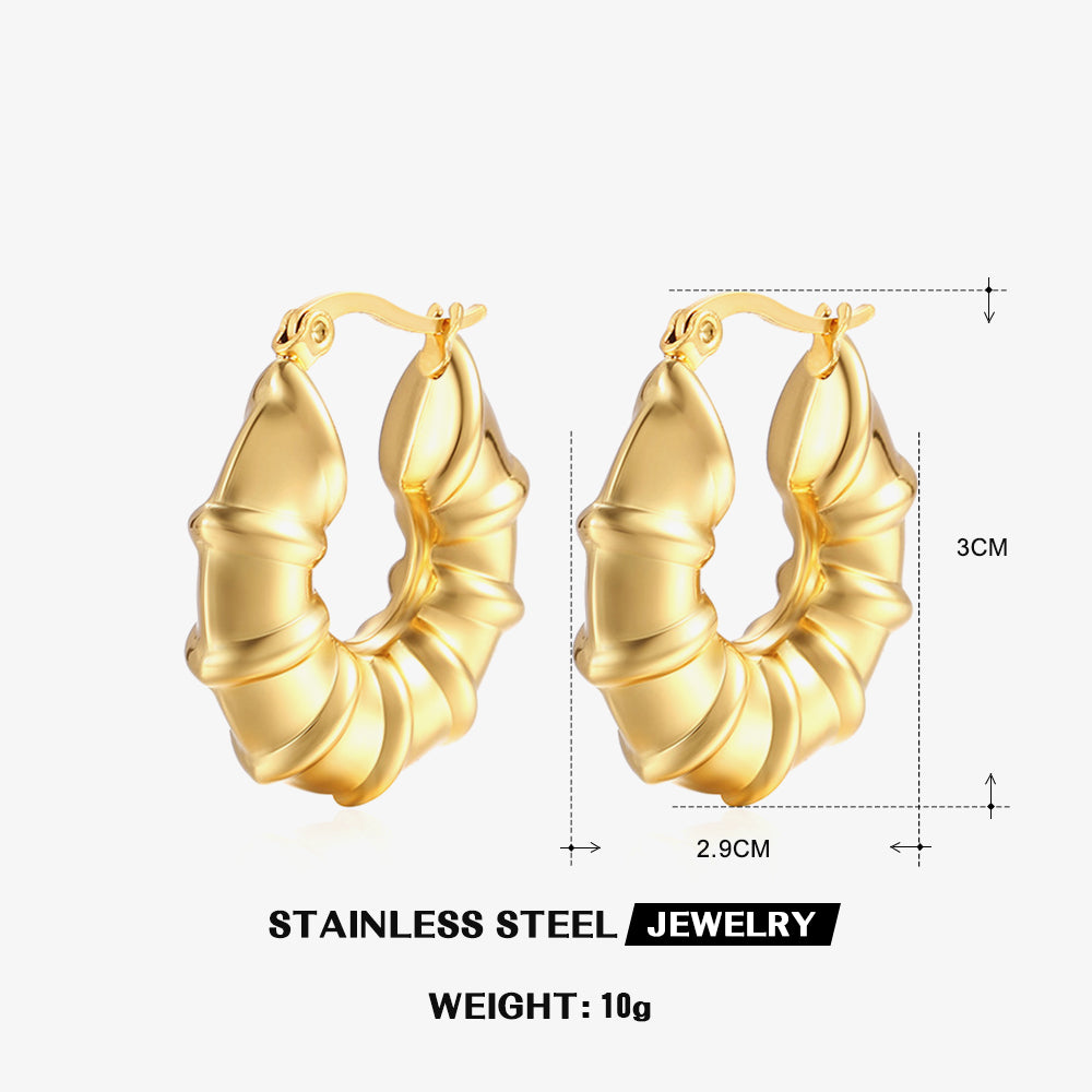 Geometric C shape 18K Gold Plated earrings