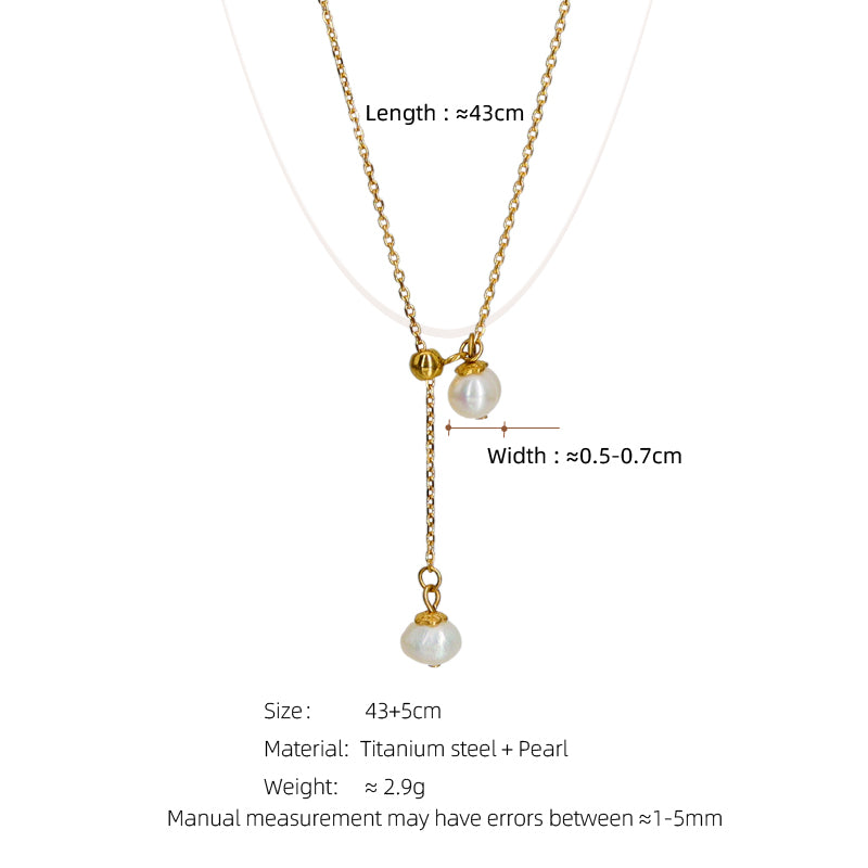 elegant freshwater pearl 18k gold plated pendant necklace