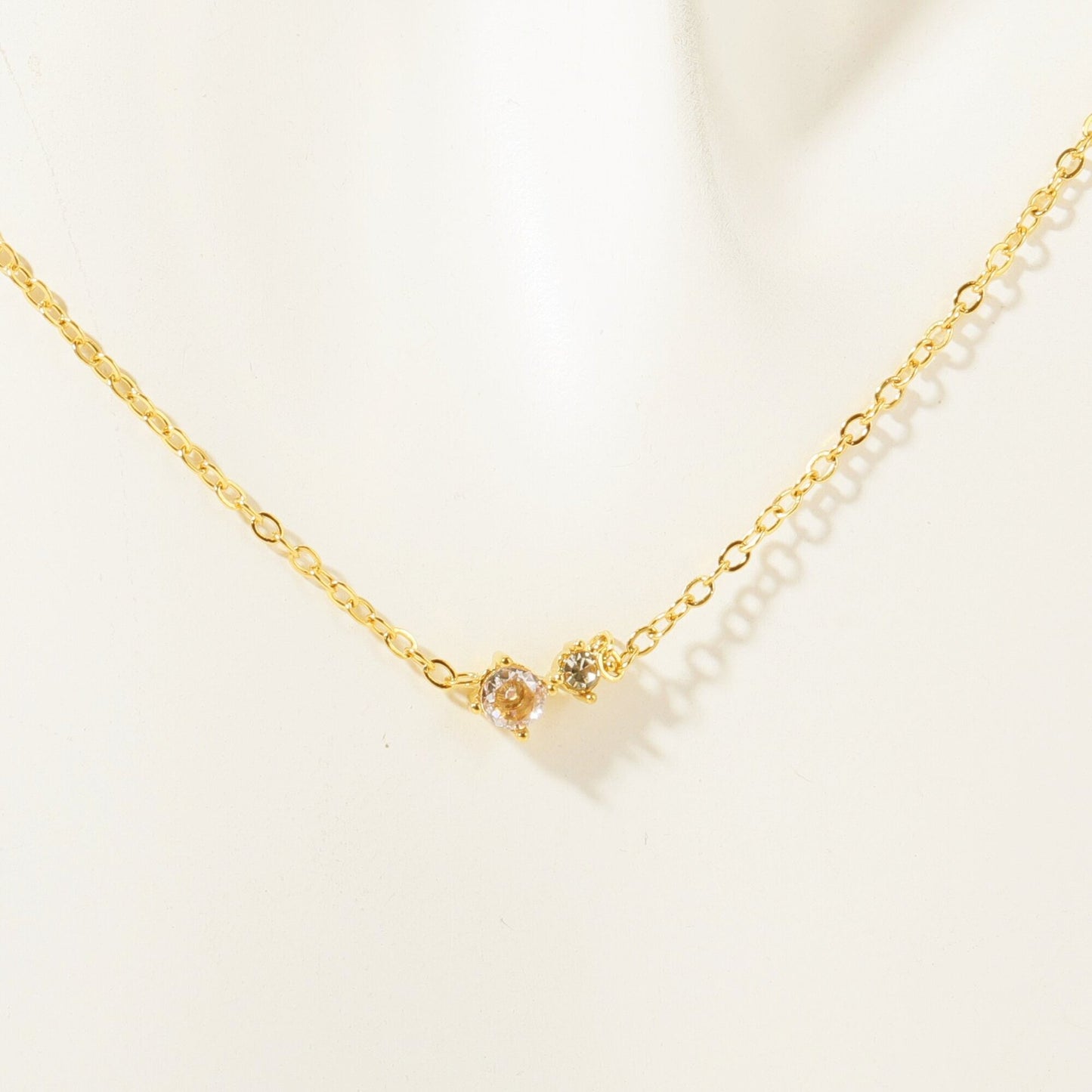 Round Pendant Necklace Zircon 18k Gold Plated