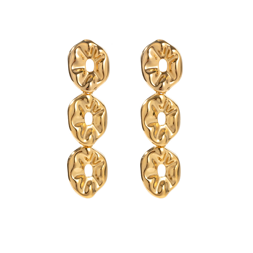 elegant o-shape plating pleated 18k gold plated