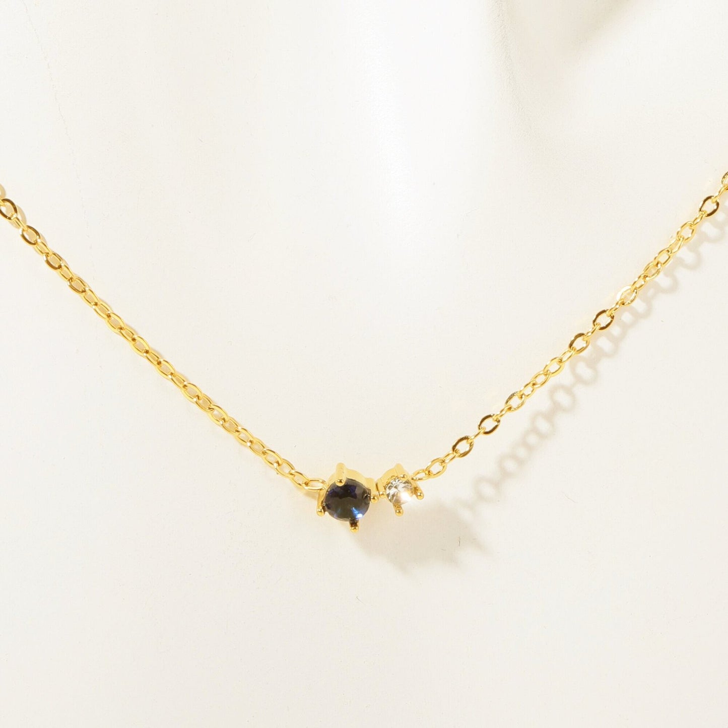 Round Pendant Necklace Zircon 18k Gold Plated