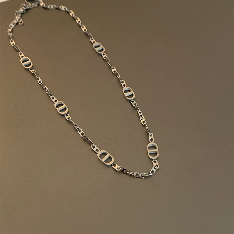 Pig nose 18k gold silver plated necklace