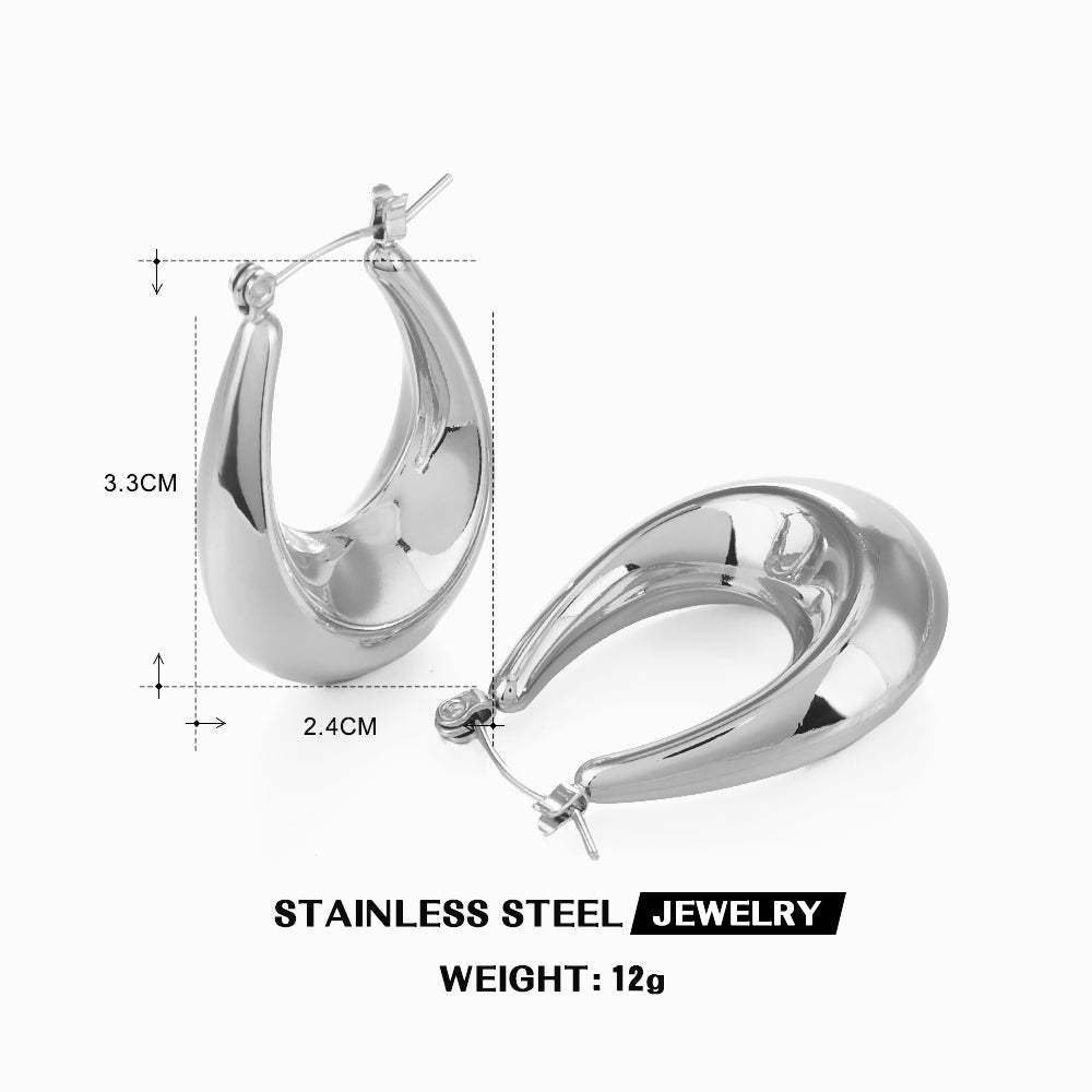 Geometric C shape 18K Gold Plated earrings