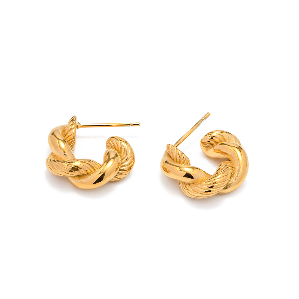 Twist 18K Gold Plated Ear Studs