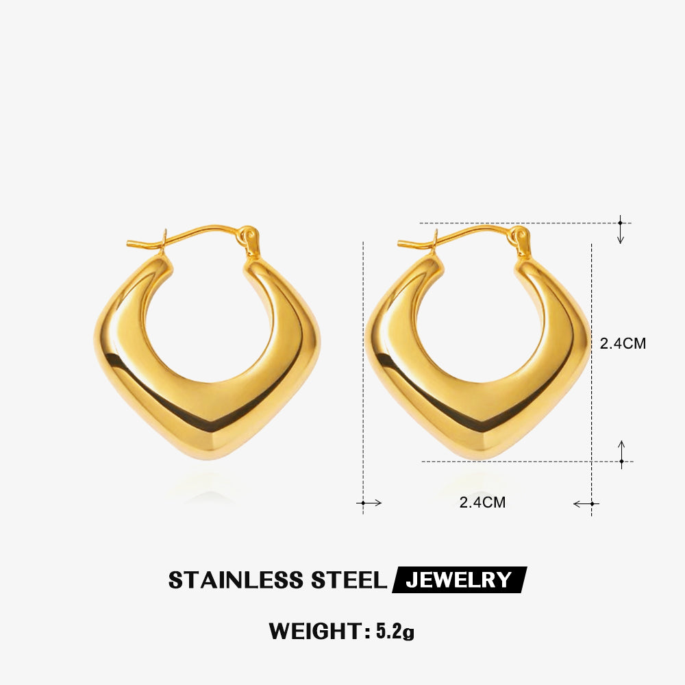 Geometric C shape 18K Gold Plated earrings