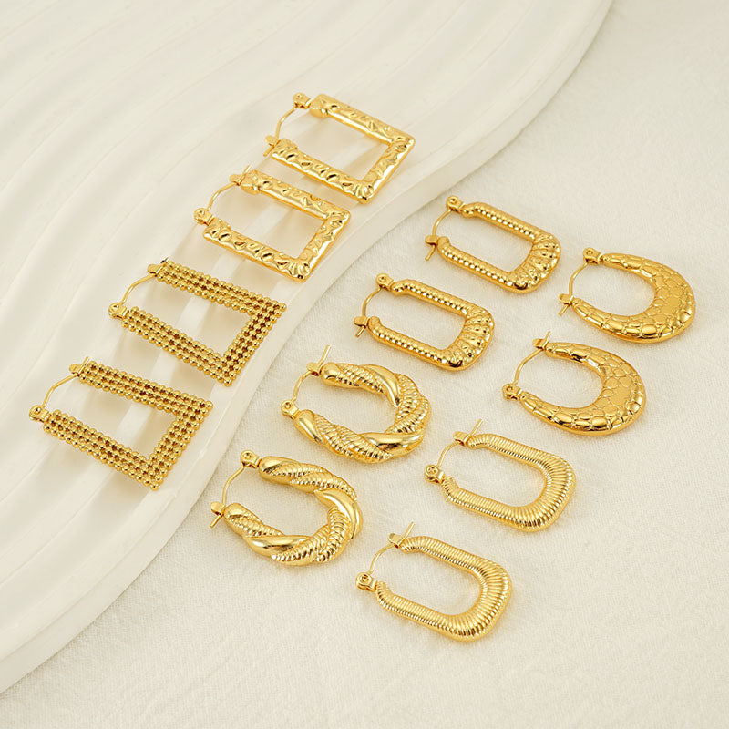 Vintage style 18k gold plated ear studs