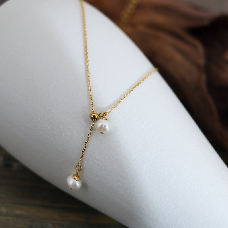 elegant freshwater pearl 18k gold plated pendant necklace