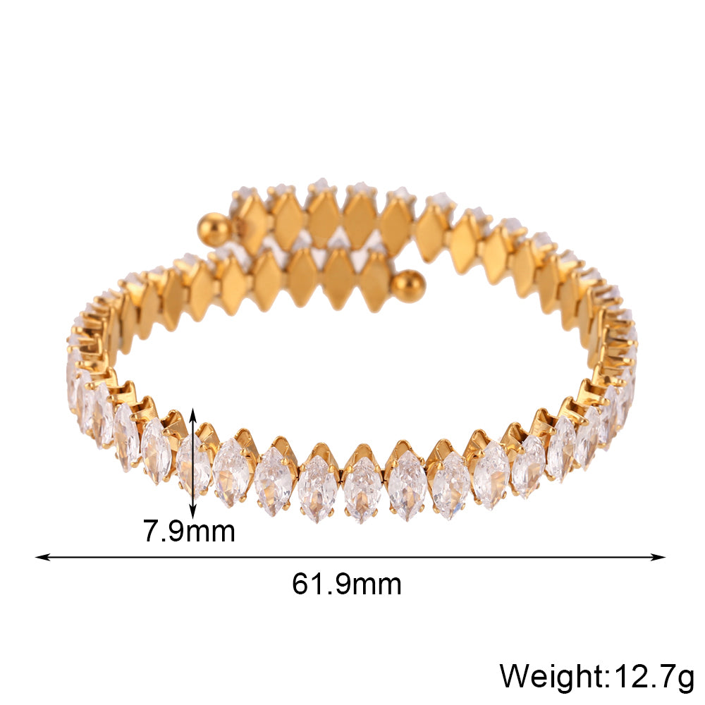 Classic style water droplets inlay 18k gold plated zircon rings bracelets
