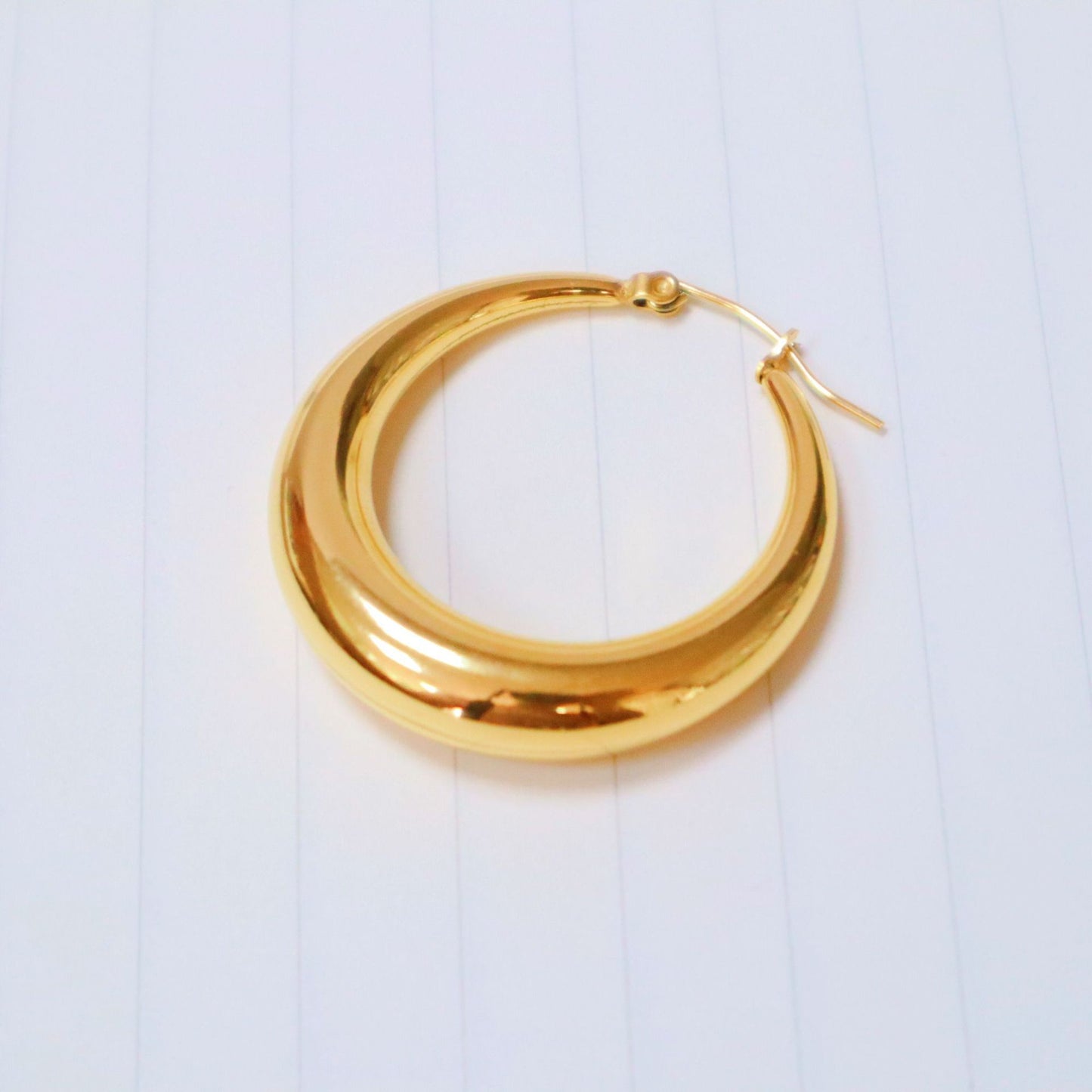 Geometric 18K Gold Plated hoop earrings
