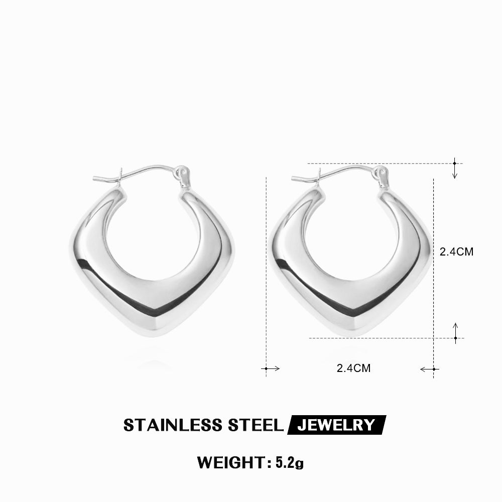 Geometric C shape 18K Gold Plated earrings