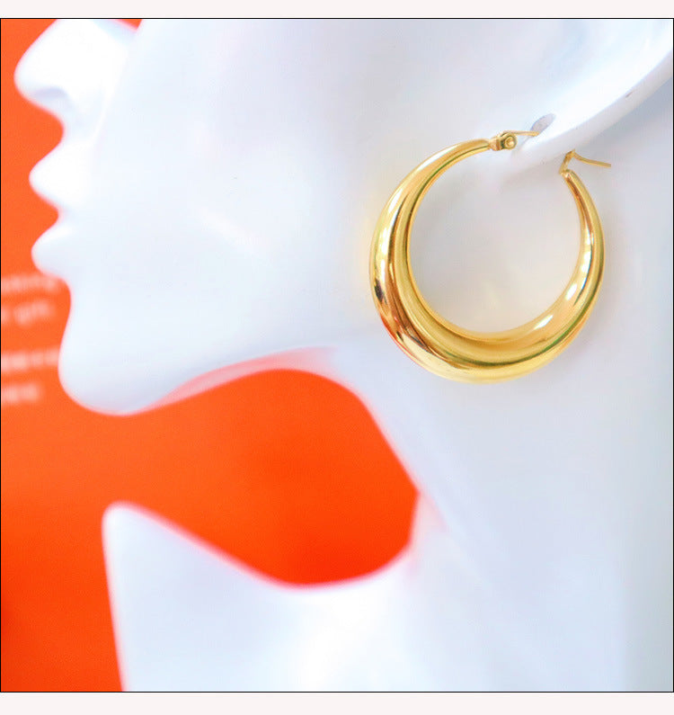 Geometric 18K Gold Plated hoop earrings