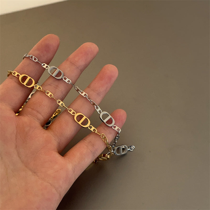 Pig nose 18k gold silver plated necklace