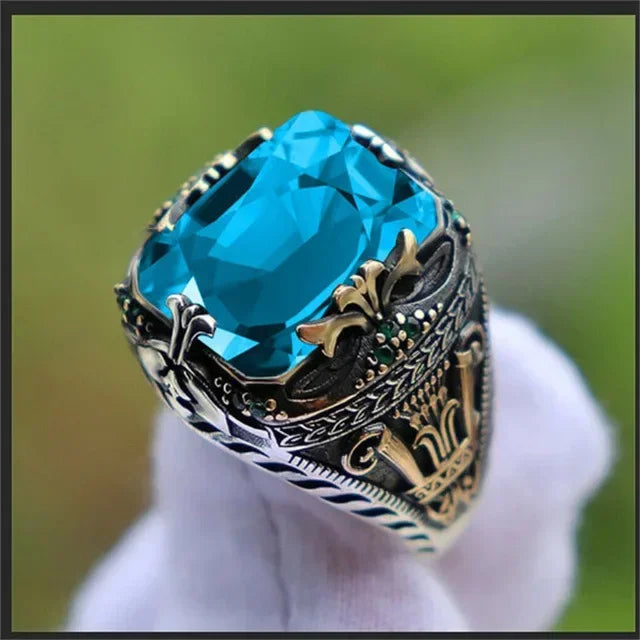 Handmade Zircon Inlay Ring