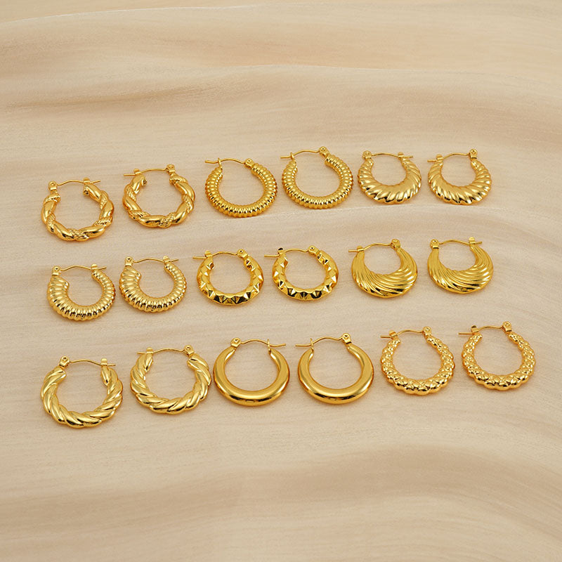 Classic style 18k gold plated earrings