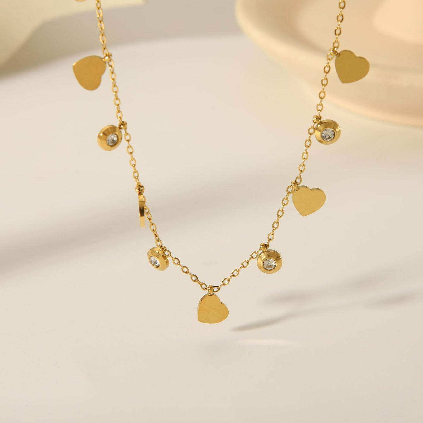 Vintage Style Inlay Star Eye Butterfly 18K Gold Plated Zircon Pendant Necklace