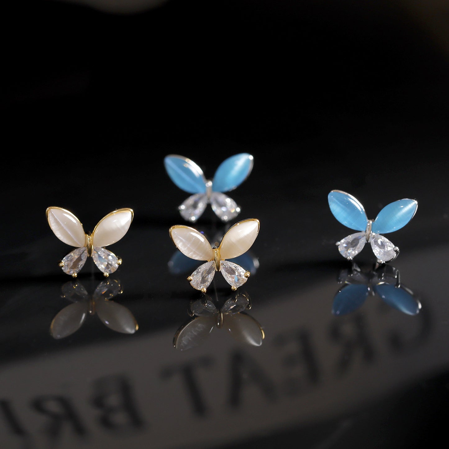 Elegant Butterfly Copper 18K Gold Plated Ear Studs
