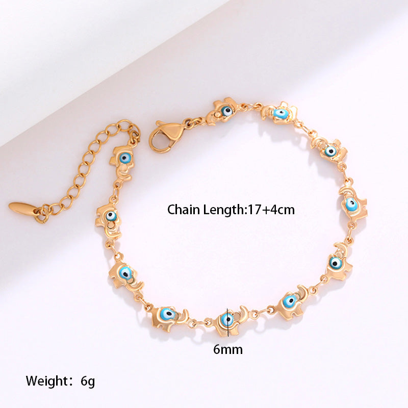 Devil's eye streetwear 18k gold plated bracelet