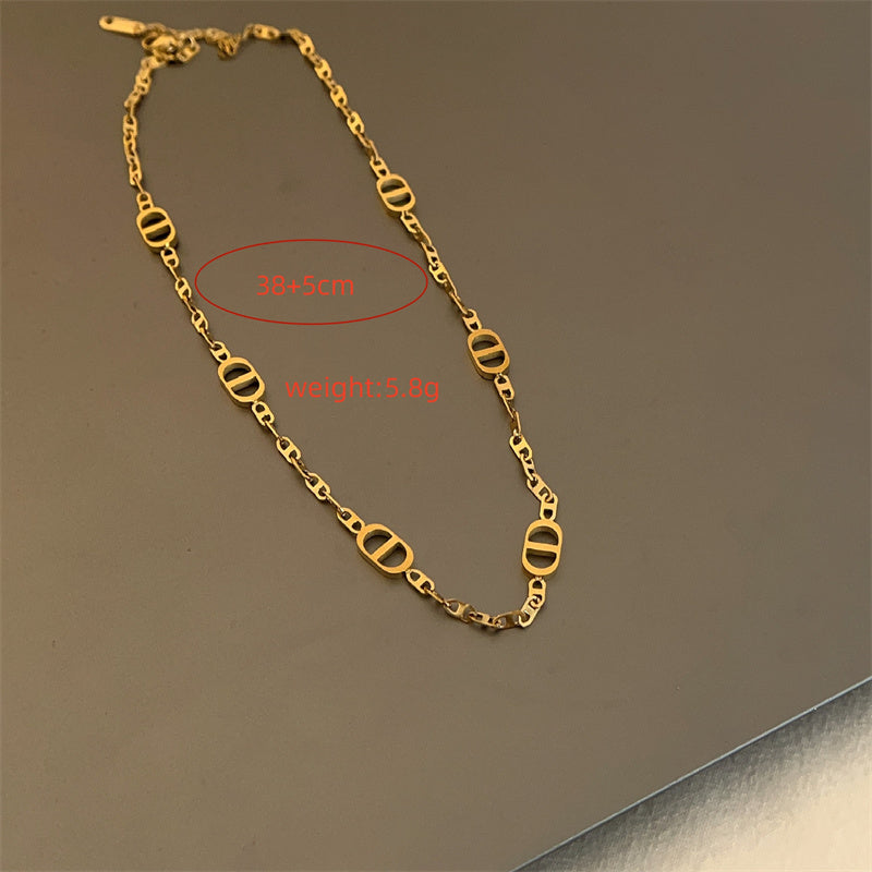 Pig nose 18k gold silver plated necklace