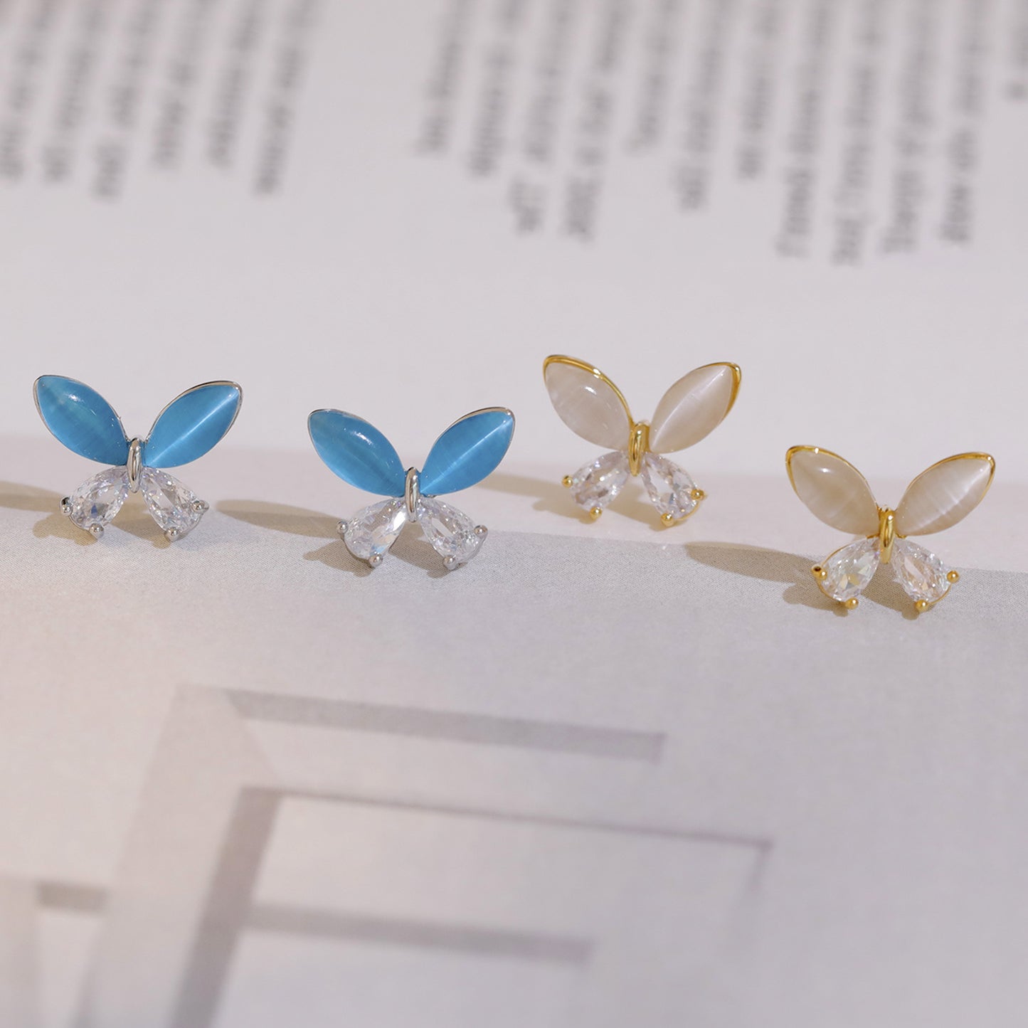 Elegant Butterfly Copper 18K Gold Plated Ear Studs