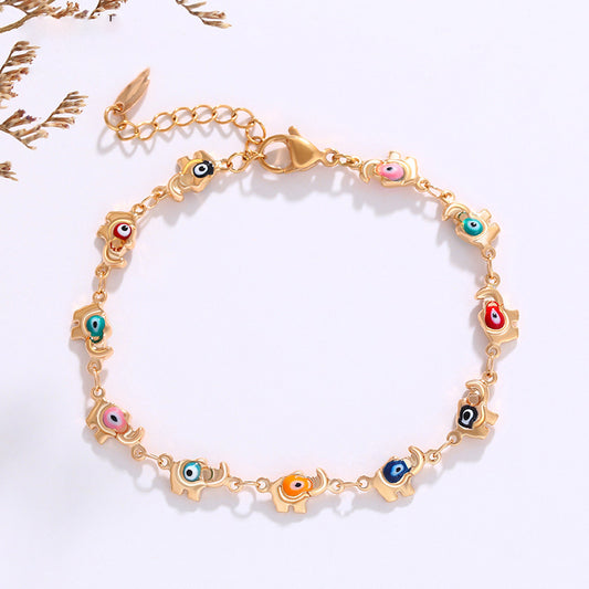 Devil's eye streetwear 18k gold plated bracelet