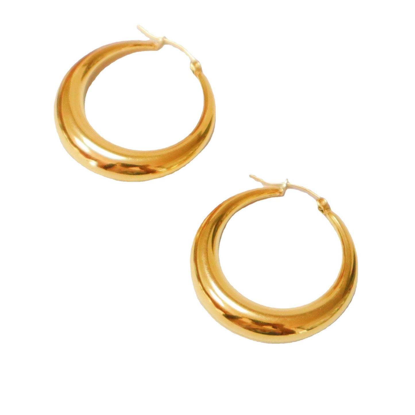 Geometric 18K Gold Plated hoop earrings
