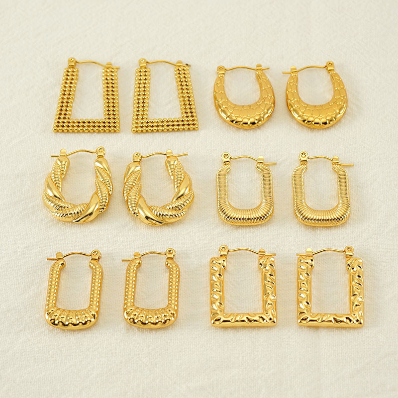 Vintage style 18k gold plated ear studs