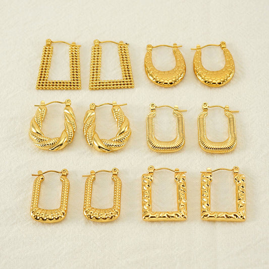 Vintage style 18k gold plated ear studs