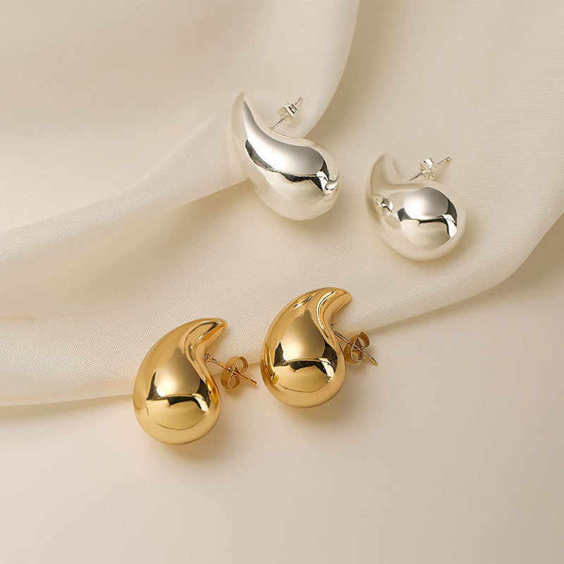 Water Droplets 18K Gold Plated Ear Studs