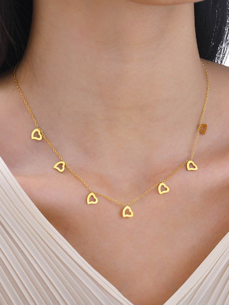 Cross four leaf clover lightning inlay zircon 18k gold plated necklace