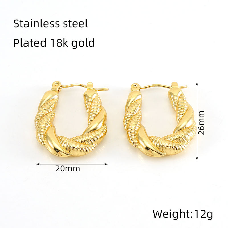 Vintage style 18k gold plated ear studs