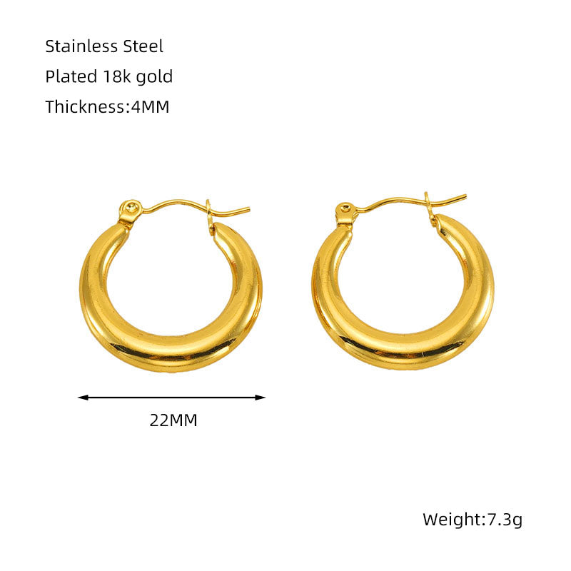 Classic style 18k gold plated earrings