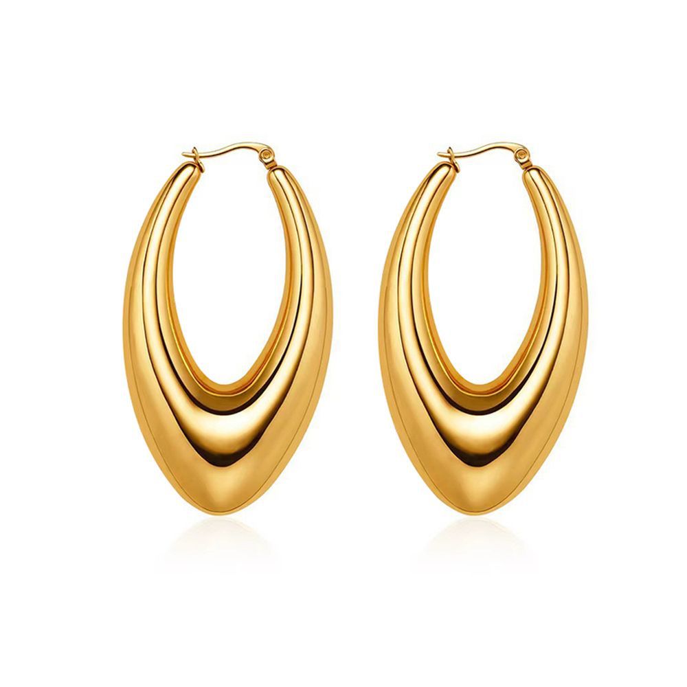 Geometric C shape 18K Gold Plated earrings