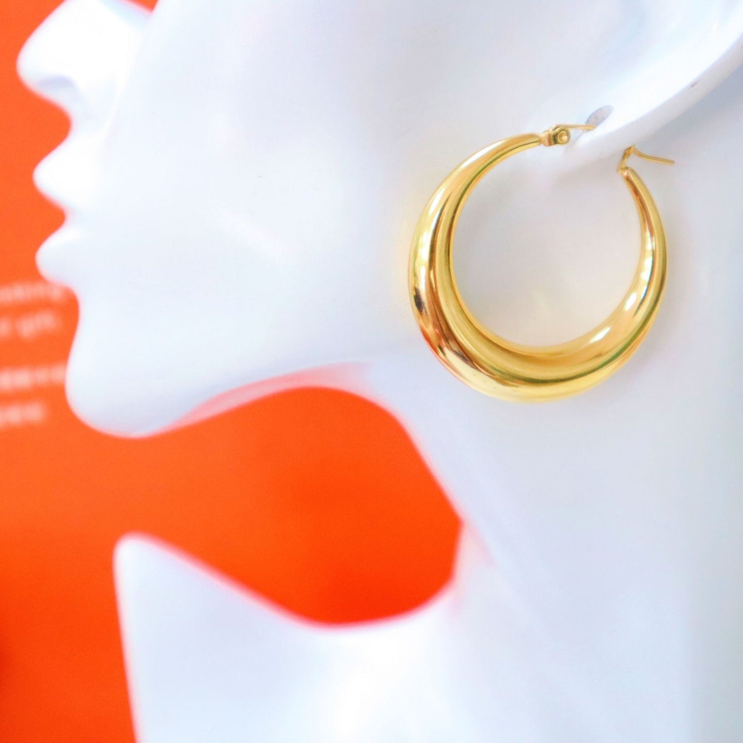 Geometric 18K Gold Plated hoop earrings