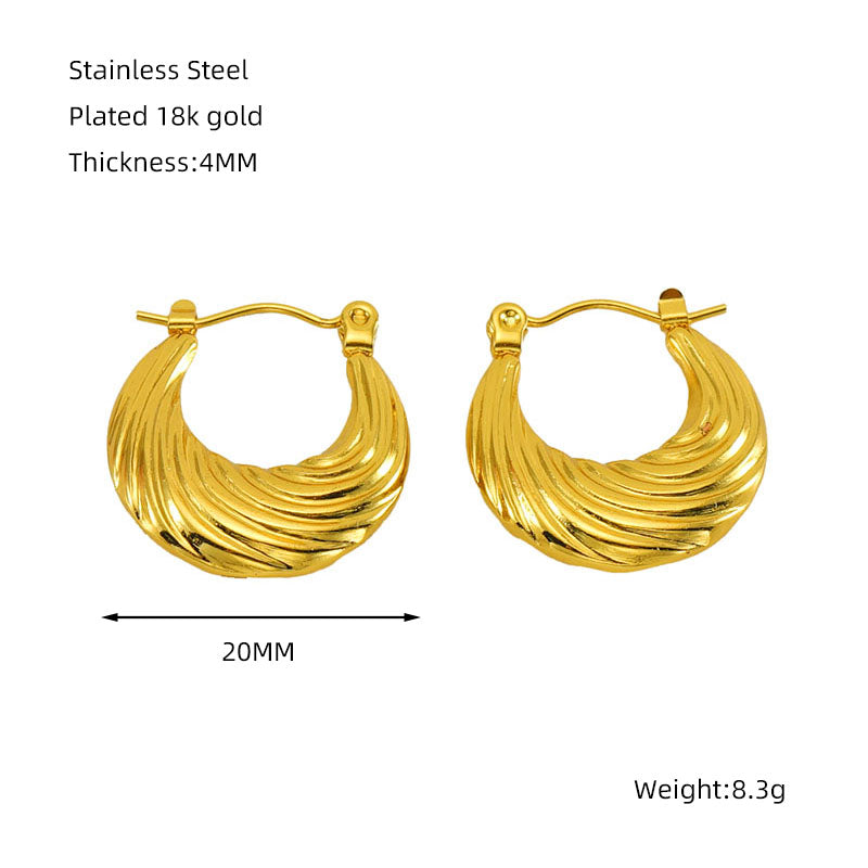 Classic style 18k gold plated earrings