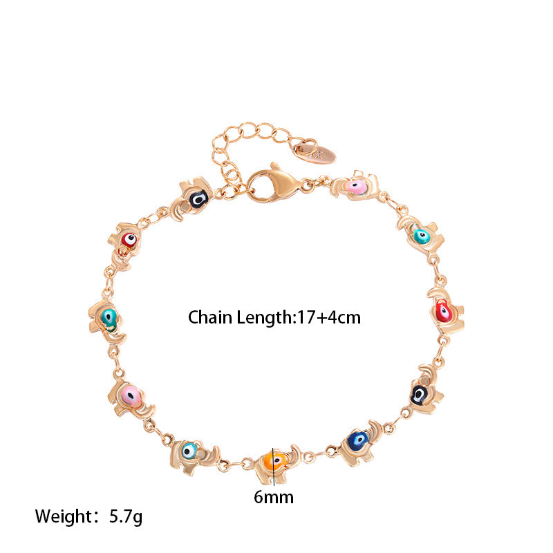 Devil's eye streetwear 18k gold plated bracelet