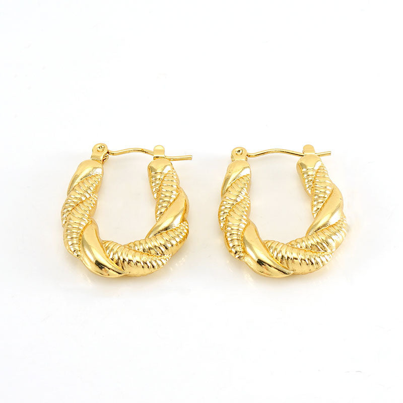Vintage style 18k gold plated ear studs
