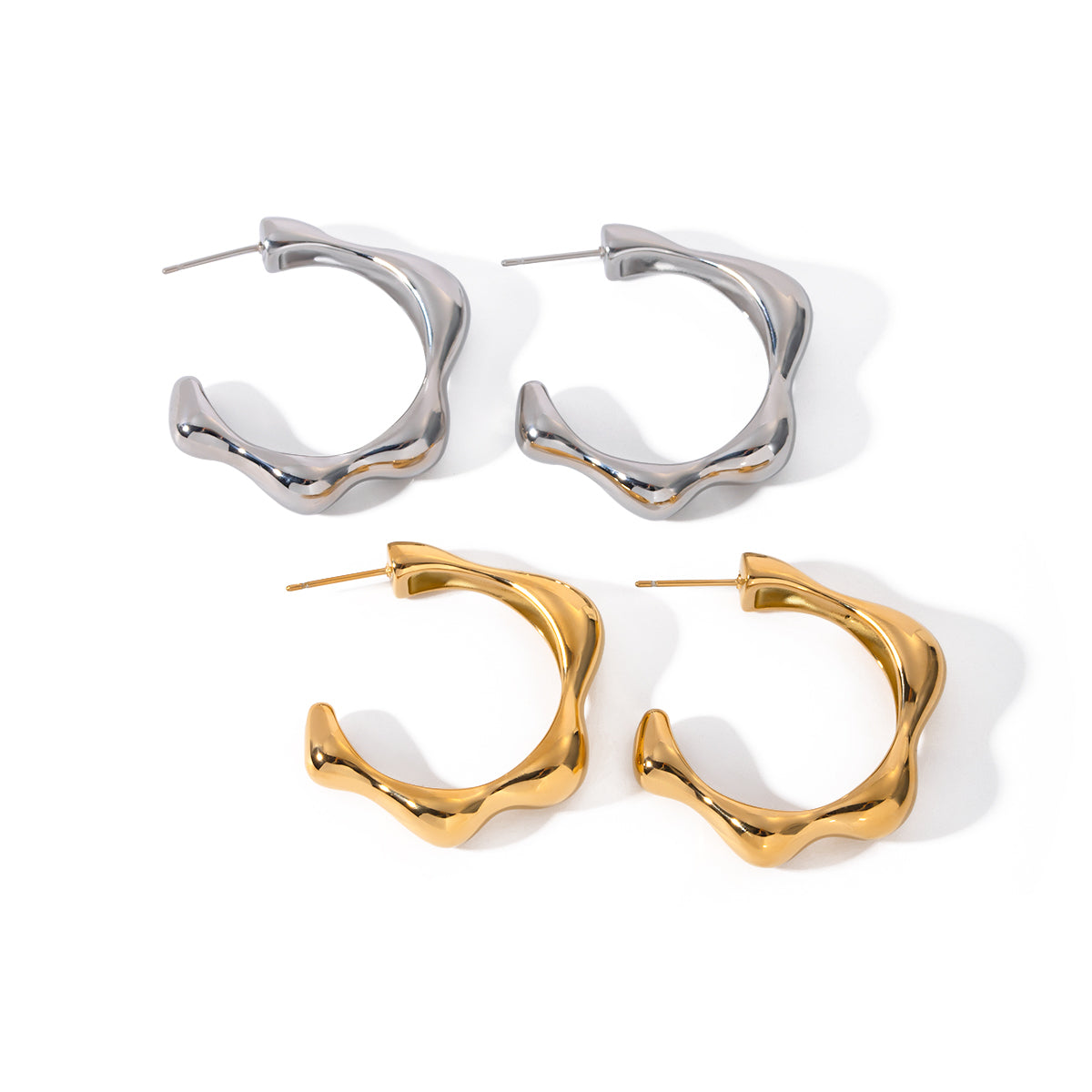 Geometric 18k gold plated earrings