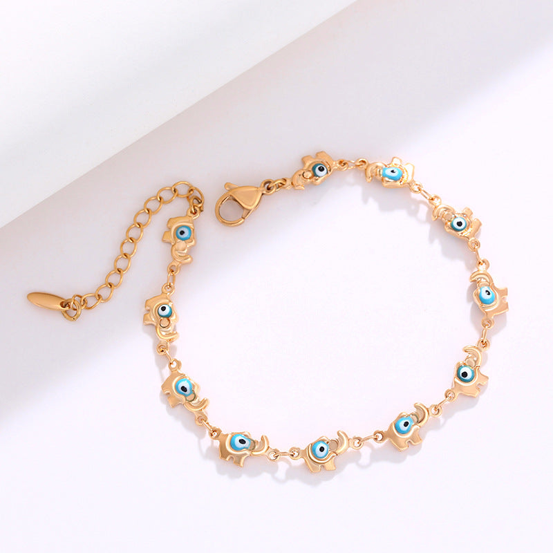 Devil's eye streetwear 18k gold plated bracelet