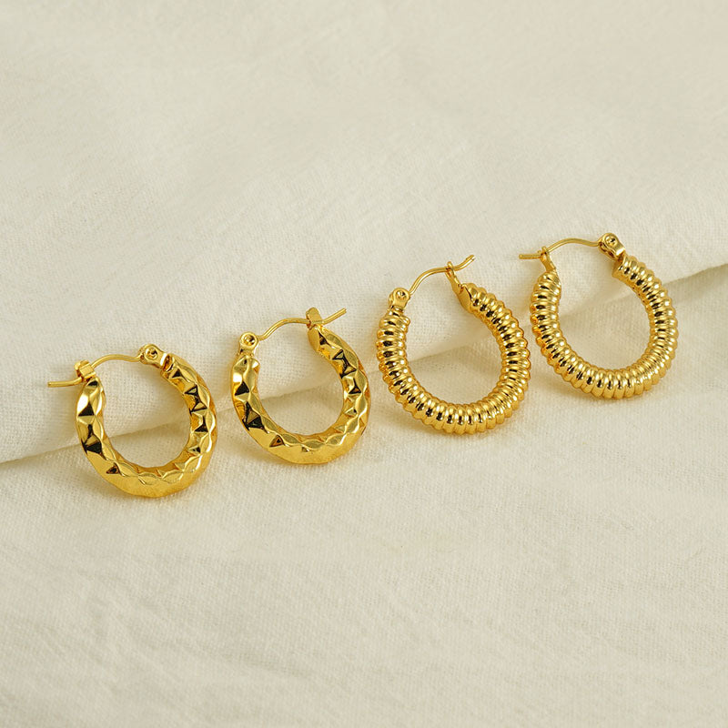 Classic style 18k gold plated earrings