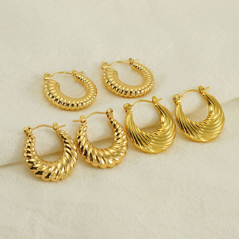 Classic style 18k gold plated earrings